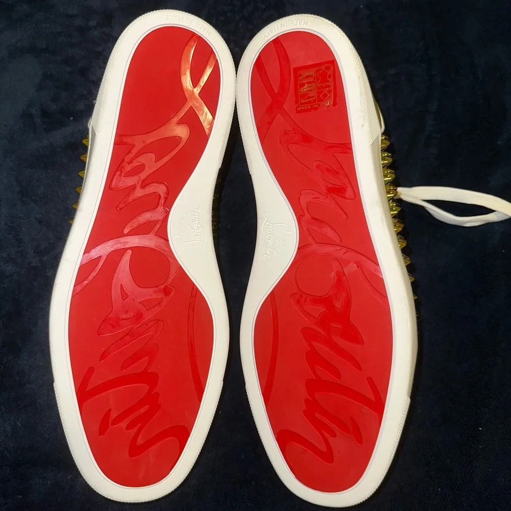 Christian Louboutin Yellow Spiked Sneakers - Picture 5 of 10